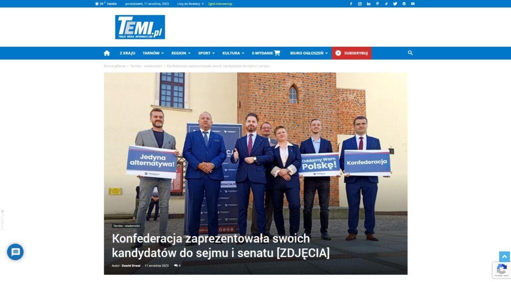 Konfederacja Zaprezentowała Swoich Kandydatów Do Sejmu