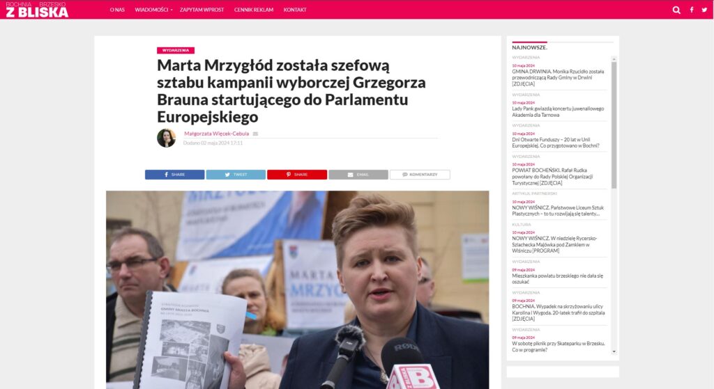 Marta Mrzygłód Została Szefową Sztabu Kampanii Wyborczej
